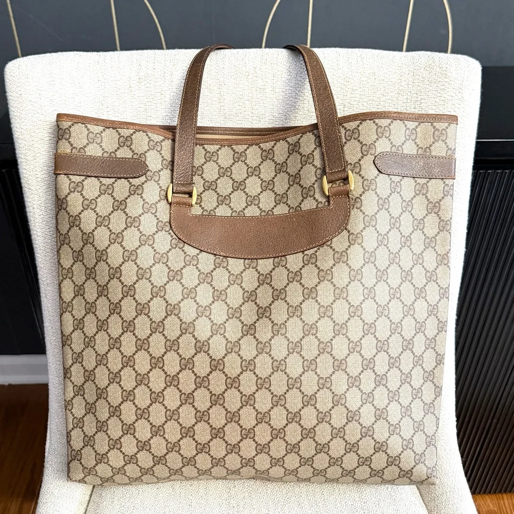 Authentic Gucci large tote bag brown monogram coated canvas - Picture 11 of 16